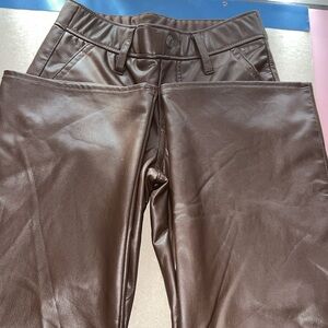 Brown faux leather pants size 5/6